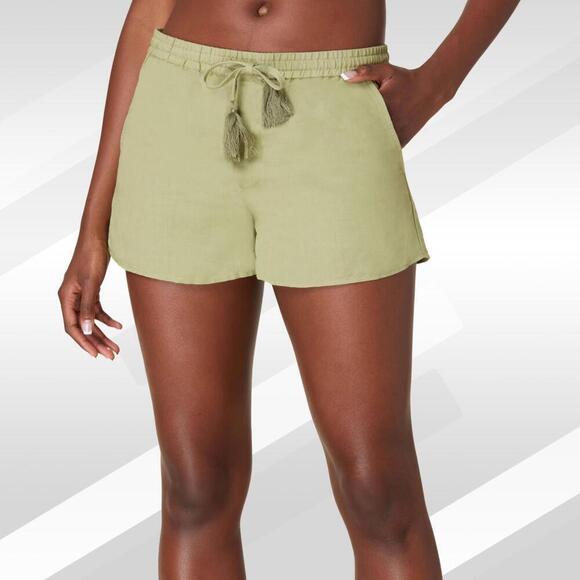 2/$30 Andie The Graciosa Linen Shorts Ivy Size M | Lightweight Summer Essential - Picture 1 of 6